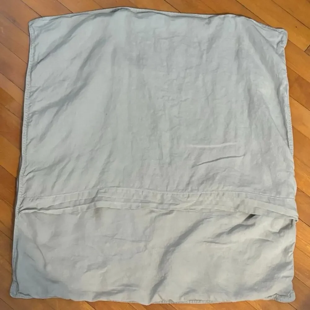 Serena & Lily 100% Linen Euro Pillow Sham Pillowcase Green Grey Gray 26 x 26